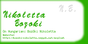nikoletta bozoki business card