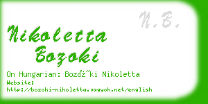 nikoletta bozoki business card